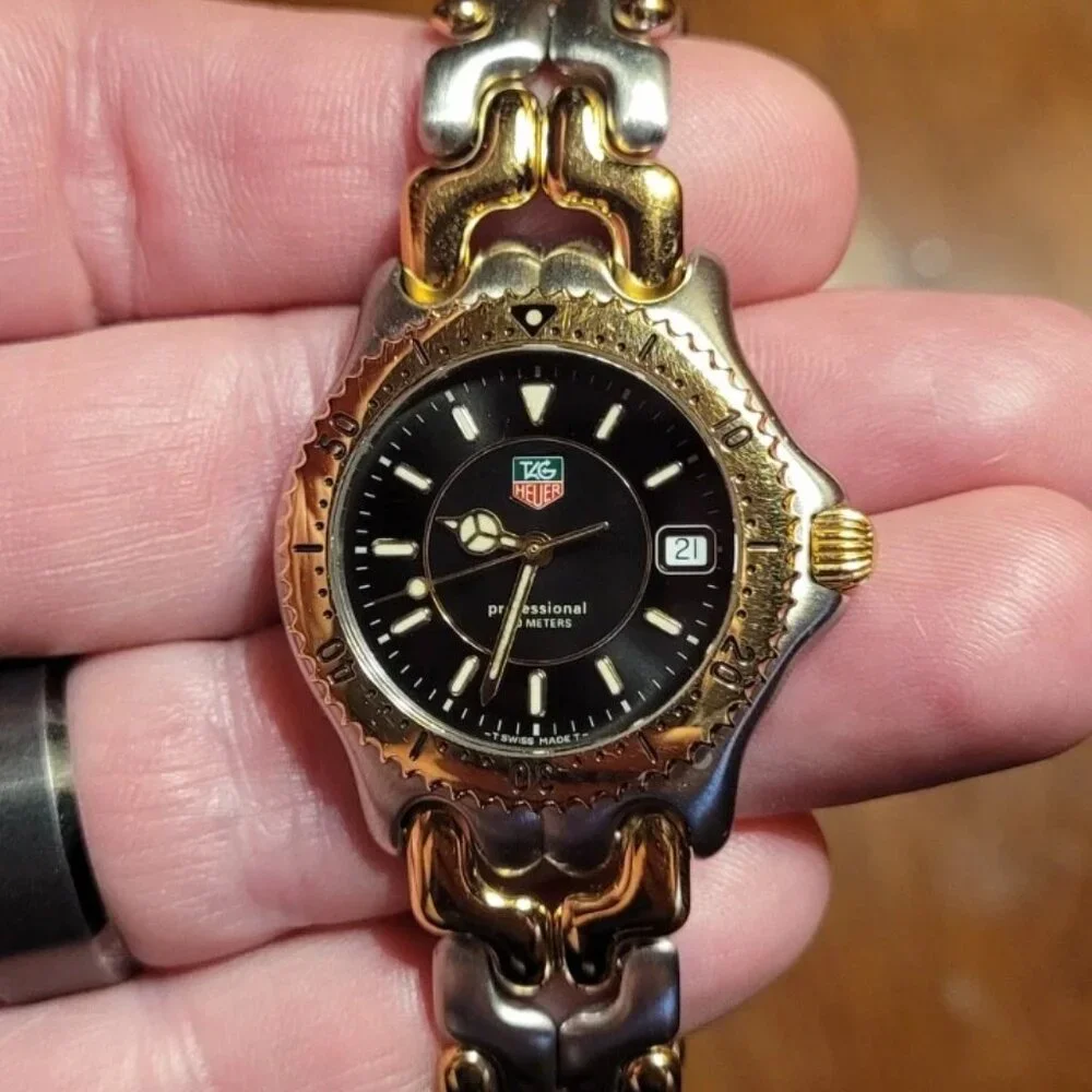 Tag Heuer WG1225.BB0438 Midsize SEL Quartz Watch Black Gold Silver Womens Mens